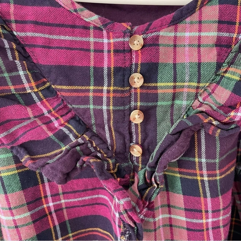 Gap Kids Long Sleeve Plaid Girls Top. Size XL